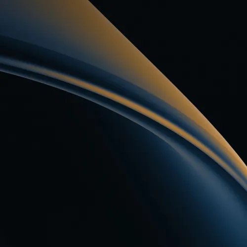 Curving abstract shapes with an orange and blue gradient